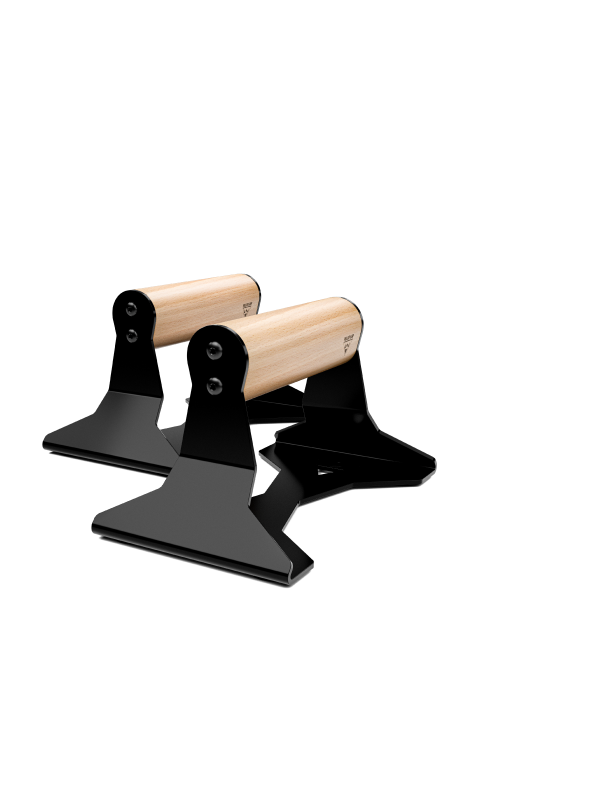Wooden push-up bars with ergonomic grip