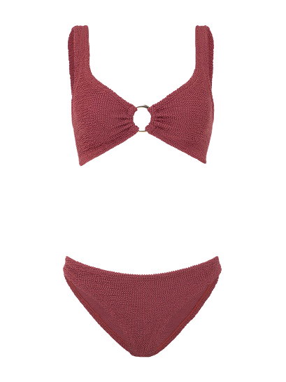 Julia With Gold Hoop Bikini Metallic Rosewood