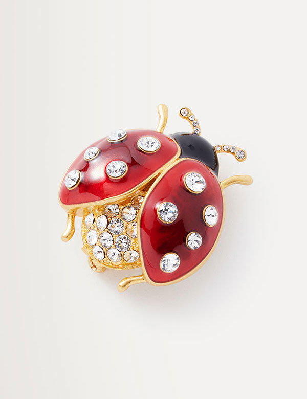 Jeweled Ladybug Brooch