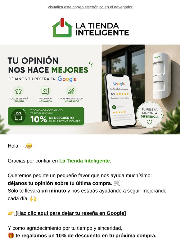 Llévate un regalo con tu reseña ❤️ ¡Tú opinión nos importa!