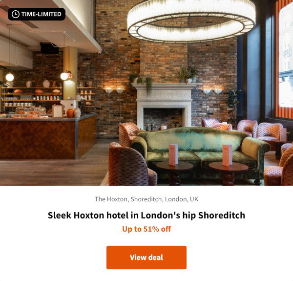 Sleek Hoxton hotel in London's hip Shoreditch