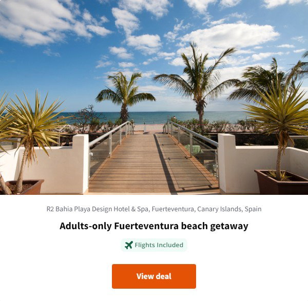 Adults-only Fuerteventura beach getaway