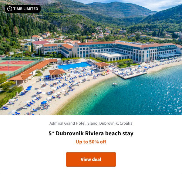 5* Dubrovnik Riviera beach stay