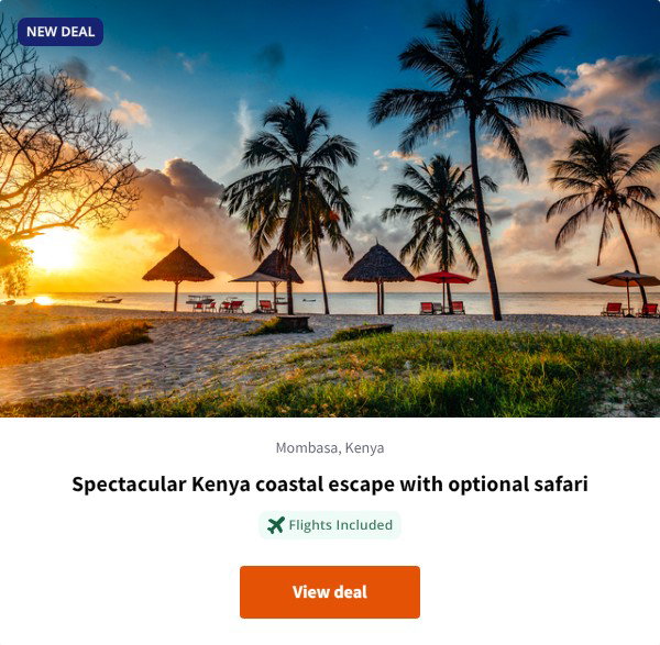 Spectacular Kenya coastal escape with optional safari
