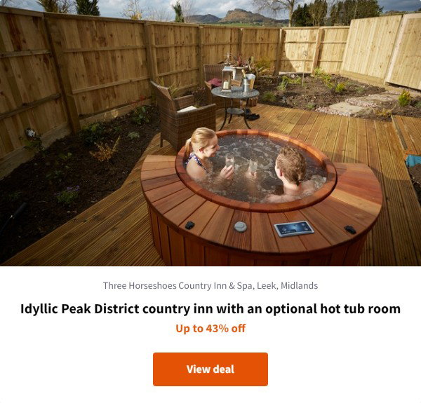 Idyllic Peak District country inn with an optional hot tub room