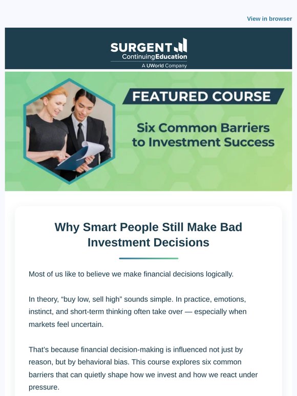 What Gets in the Way of Long-Term Financial Success