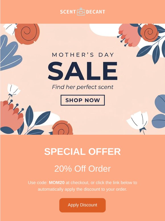💐 Happy Mother's Day: 20% Off Sale!