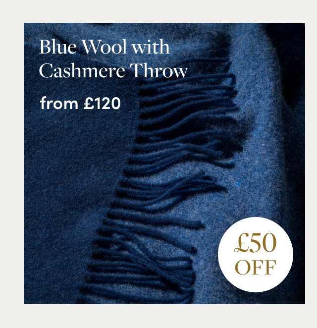 Blue Wool With Cashmere Throw
