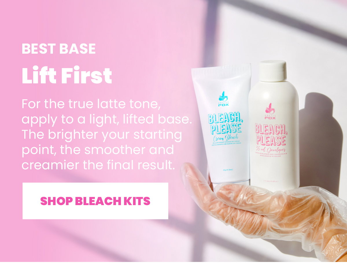 For the true latte tone, apply to a light, lifted base. The brighter your starting point, the smoother and creamier the final result.