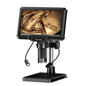 MUSTOOL MK7 Digital Microscope 50X-1000X Magnification 7 Inch IPS Screen8 LED Lights Adjustable USB Connection Photo Video Recording