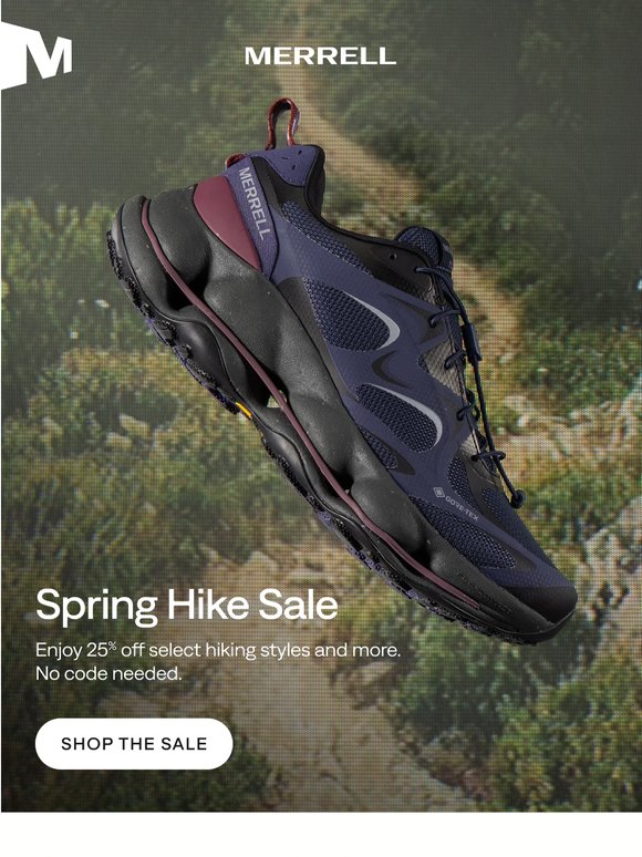 25% off Spring Hike Sale ends today