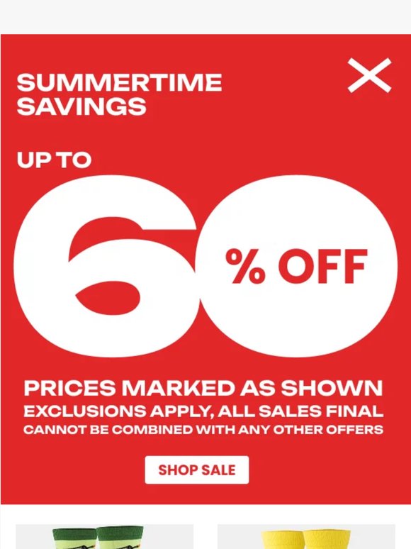 Take Up To 60% Off Clearance Items