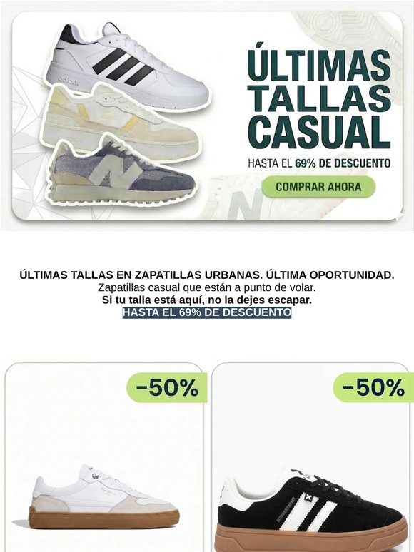 Últimas tallas, dcto hasta el 60% en Lacoste, adidas, Nike...💪🔥