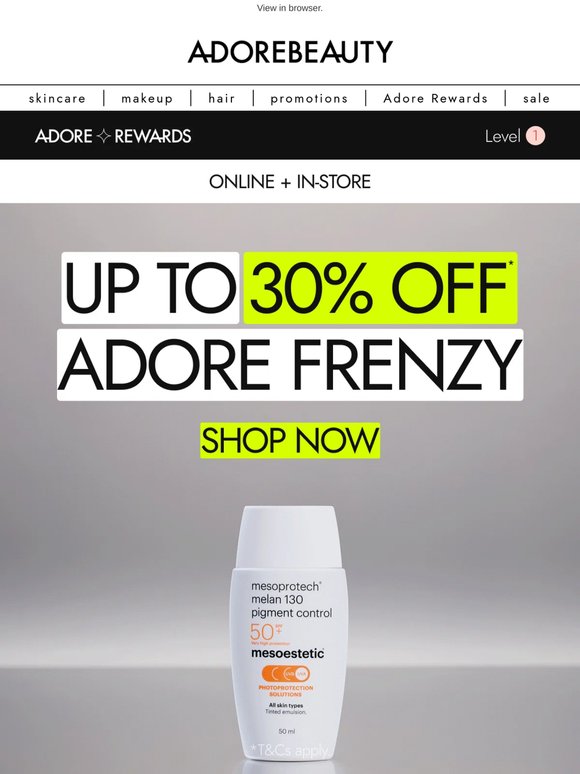 Big names, up to 30% off*