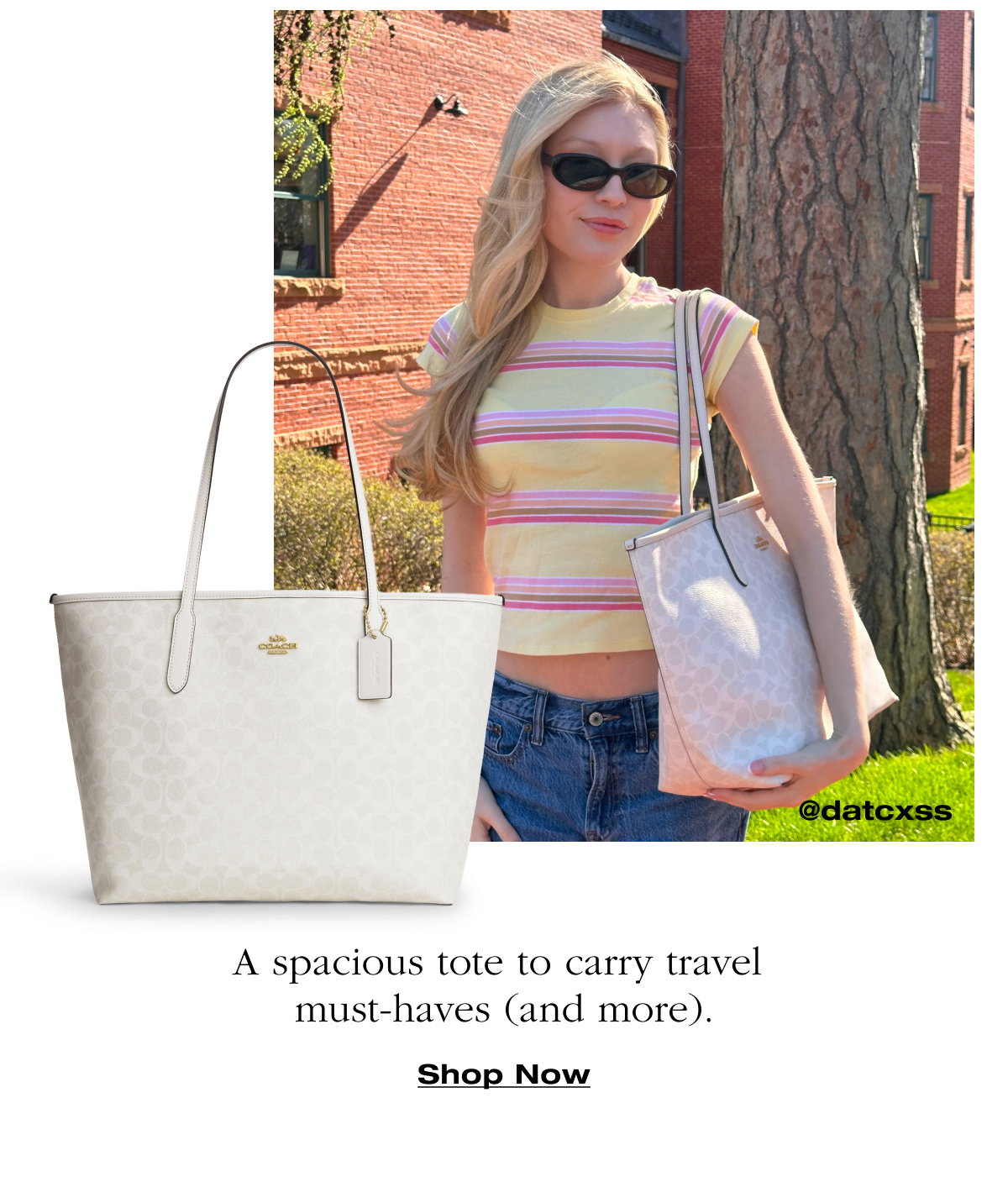 A spacious tote to carry travel  must-haves (and more). Shop Now