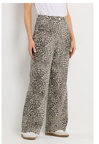 LTS Tall Natural Brown Leopard Print Wide Leg Jeans