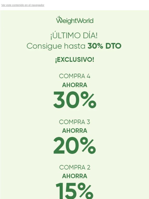📢 ¡Último día! Hoy puedes llevarte un 30 % DTO