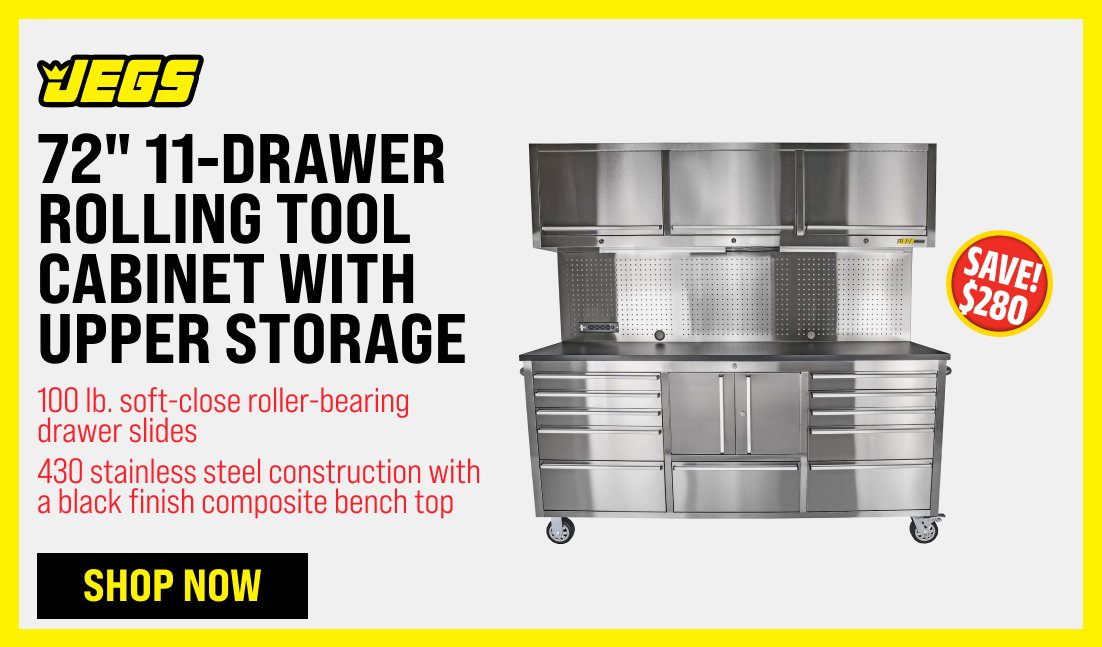 72" 11-Drawer Rolling Tool Cabinet with Upper Storage
