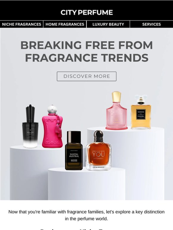 Designer vs. niche fragrances