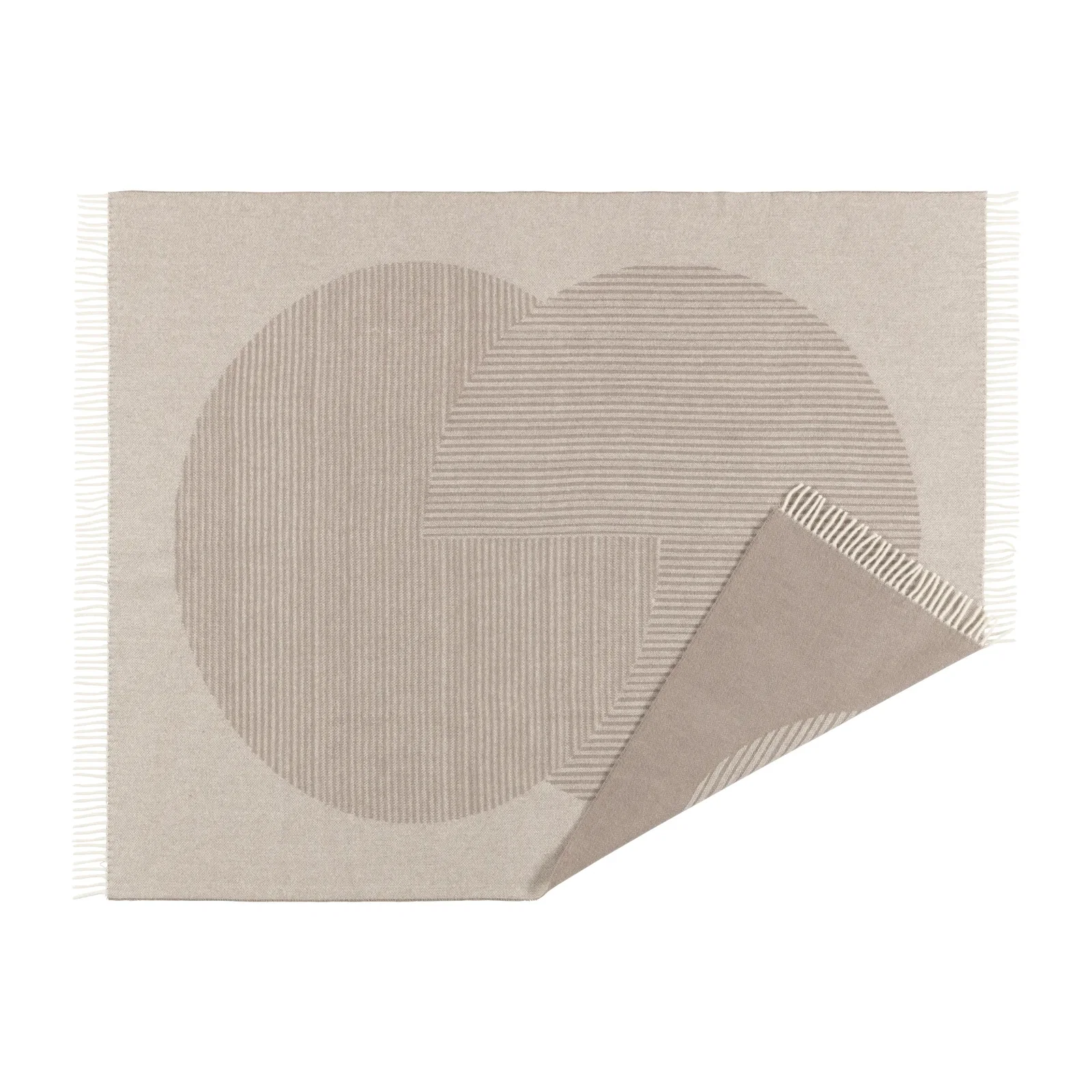 Manta de lana Circles 130x185 cm Beige