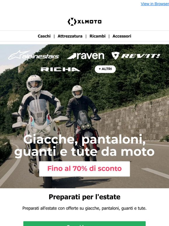 Offerte su giacche, pantaloni, guanti e tute