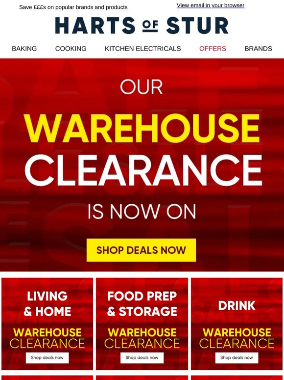 Our Warehouse Clearance Sale is NOW ON