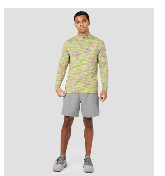 TRAIL QUARTER ZIP ORANGE YELLOW LILAC 