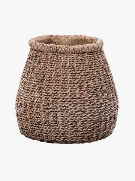 Macetero de hormigón artesanal Faux-Puff, Al 17 cm