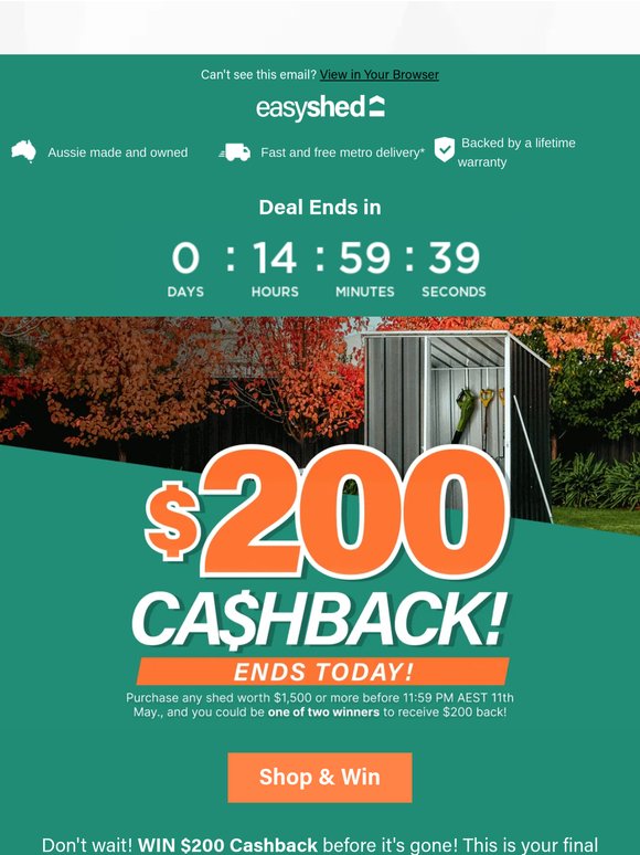 🤩 Seize the Deal! $200 Cashback Ends Today!