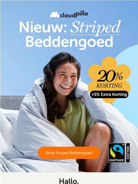 Nieuw: Cloudpillo Striped beddengoed