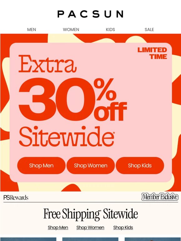 Extra 30% off ends soon. Shop accordingly.
