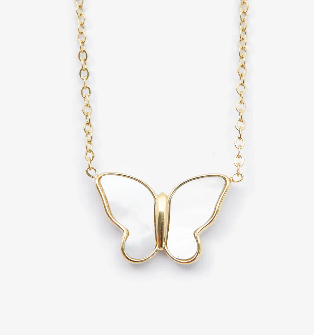Image of Mother of Pearl Butterfly Necklace