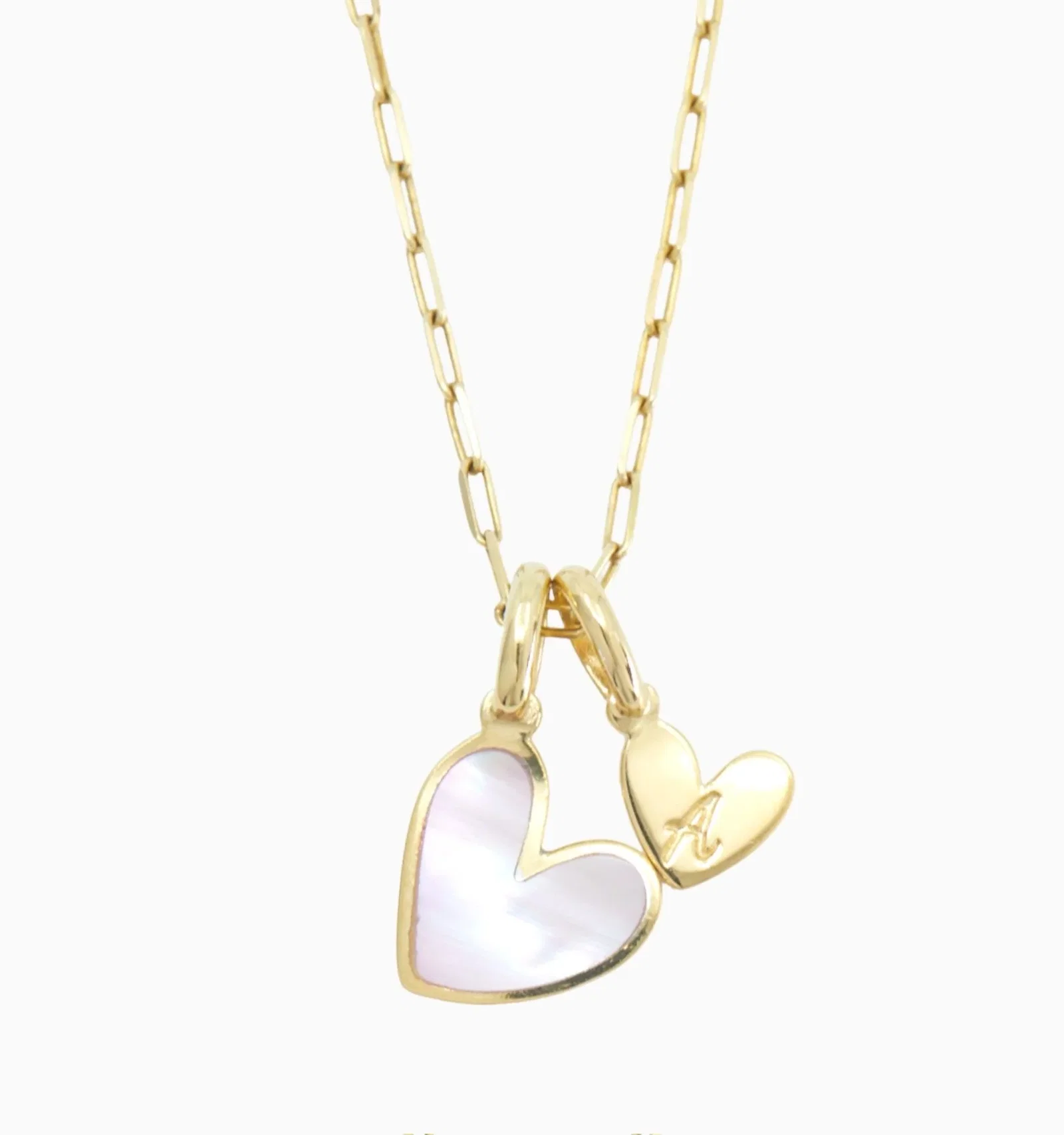 Image of Pink Mother of Pearl Initial Necklace