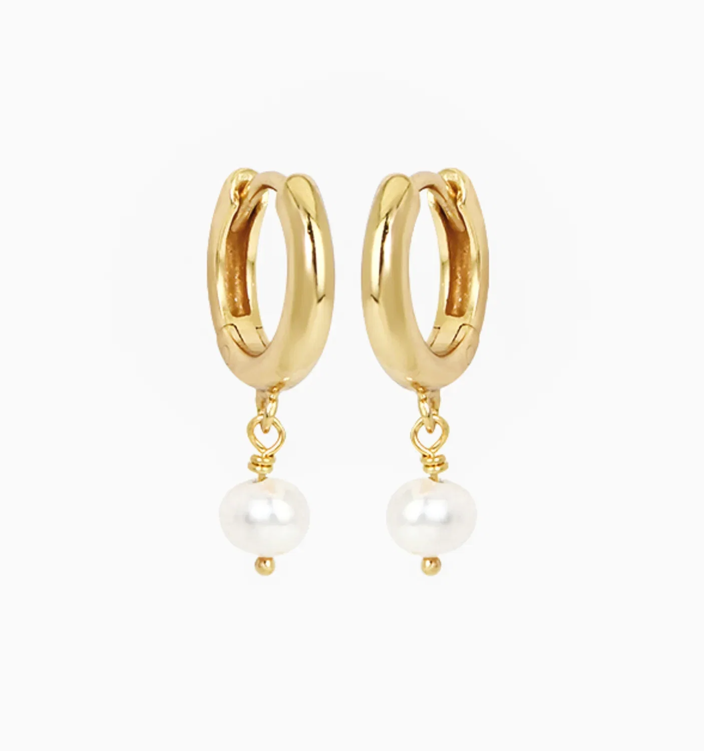 Image of Pearl Hoop Earrings