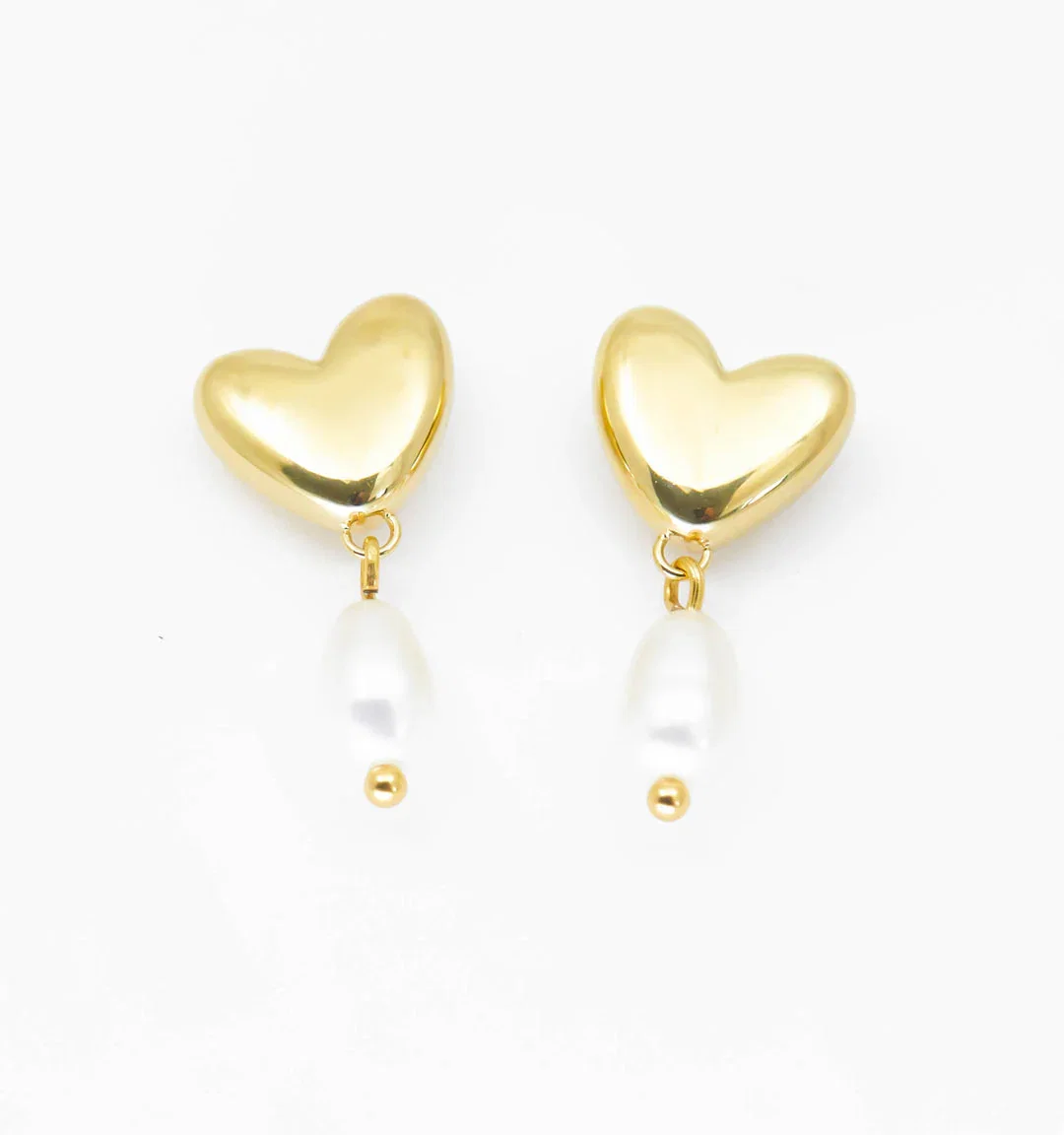 Image of Heart Pearl Earrings