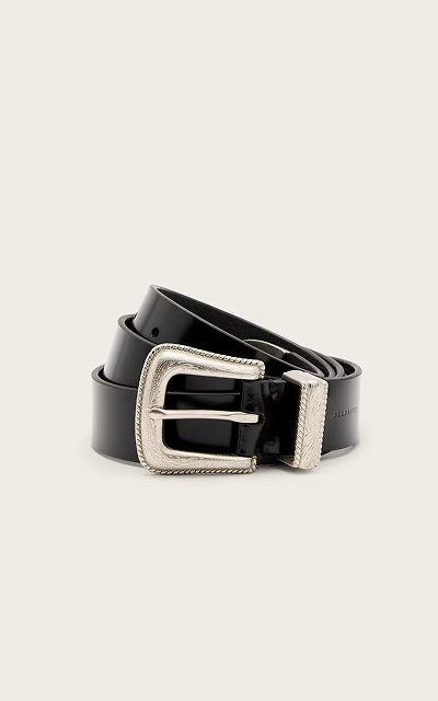 BLACK LEATHER BELT