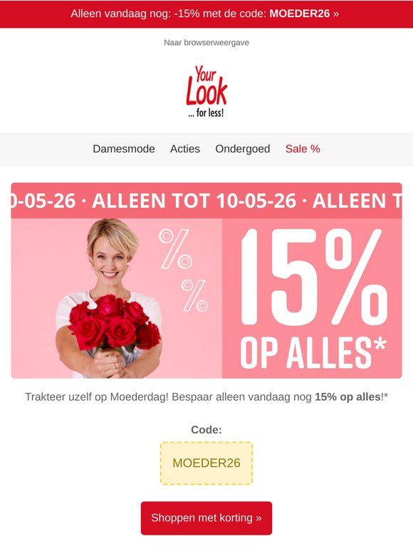 💐 Voor u met Moederdag: 15% korting