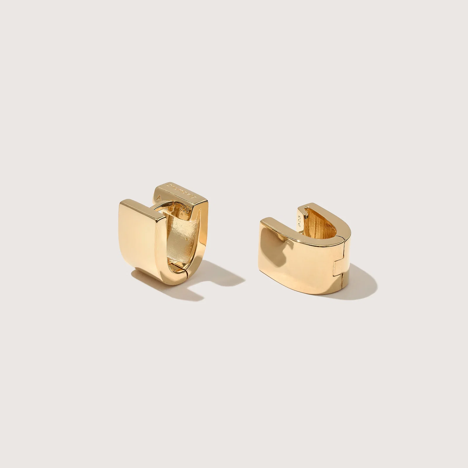Image of Chunky Square Huggie Earrings