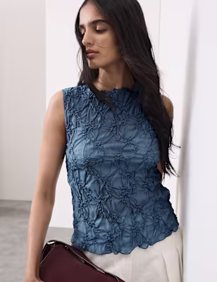 Lyocell Rich Textured Vest Top