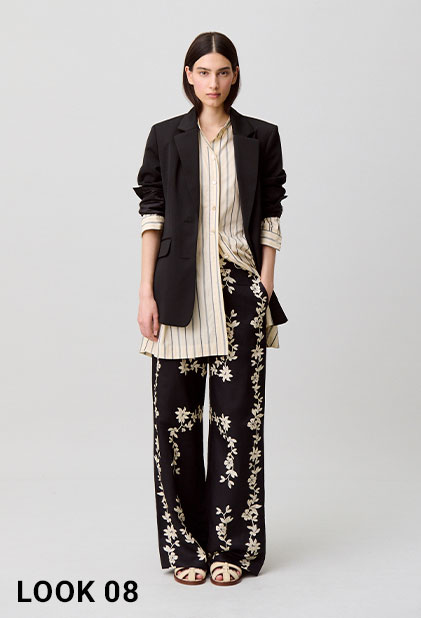 Pantalon large fleurs