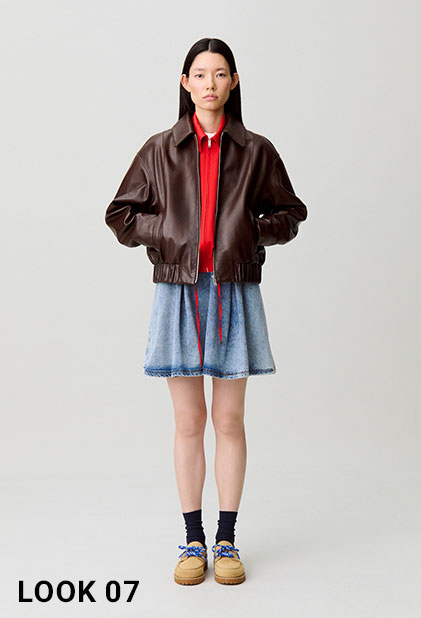 Blouson cuir brillant casual