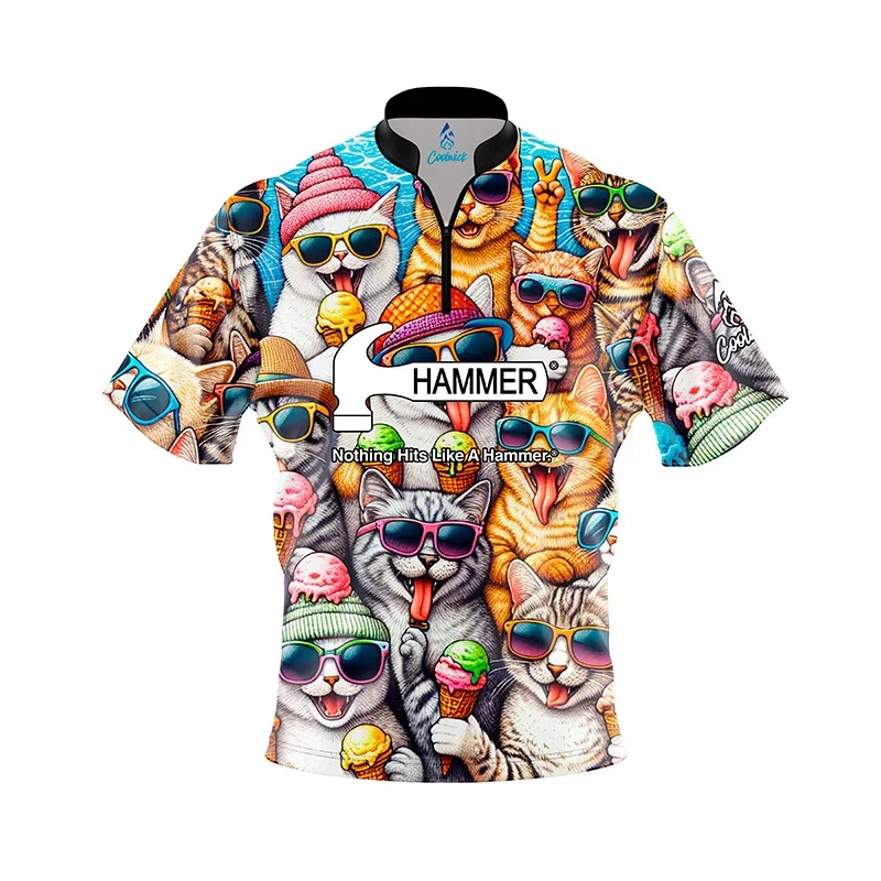 Image of Summer Cats Fast Track CoolWick Bowling Jersey - Hammer