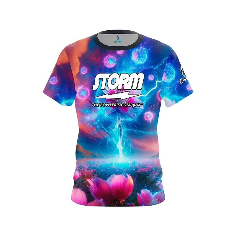 Image of Flower Energy CoolWick Bowling Jersey - Storm Bowling