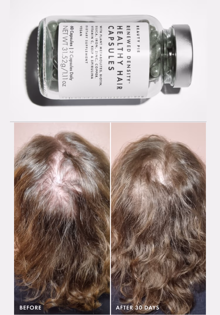 Before & after of healthy hair