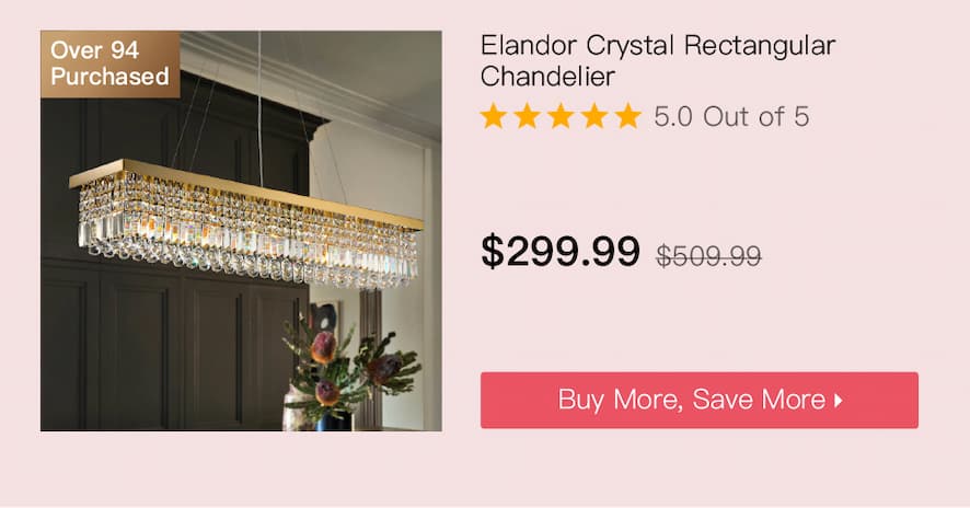 Elandor Crystal Rectangular Chandelier