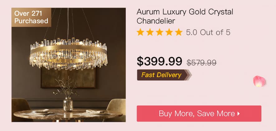 Aurum Luxury Gold Crystal Chandelier