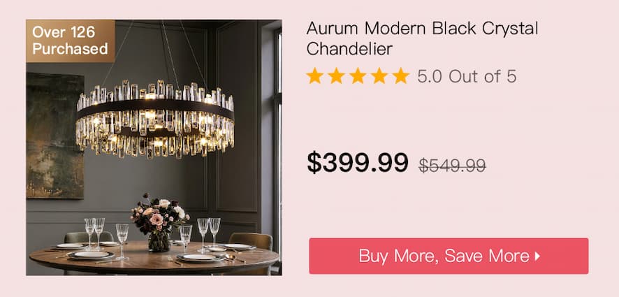 Aurum Modern Black Crystal Chandelier