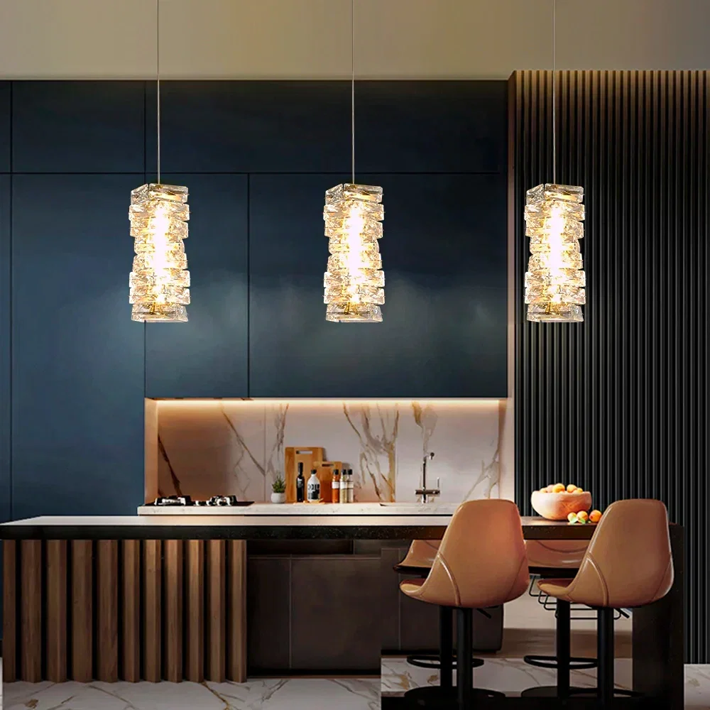 Image of Glam Stacked Crystal Pendant Light