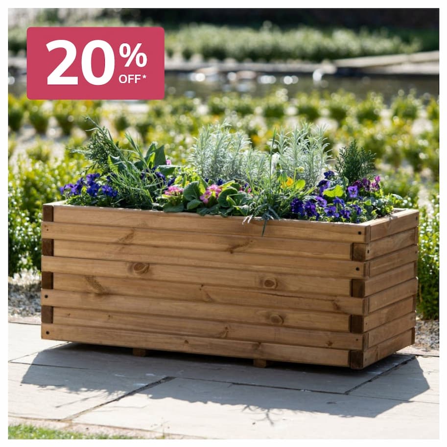  Wooden Raised Trough Planter