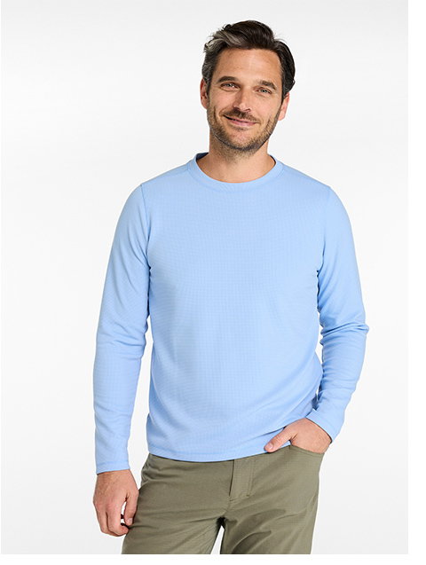 Mountainside Micro Waffle Crew in Seaboard Blue
